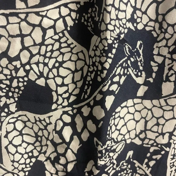 Crown & Ivy 1 Shoulder Asymetrical Ruffled Neckline Smocked Animal Print Dress M - Picture 8 of 9